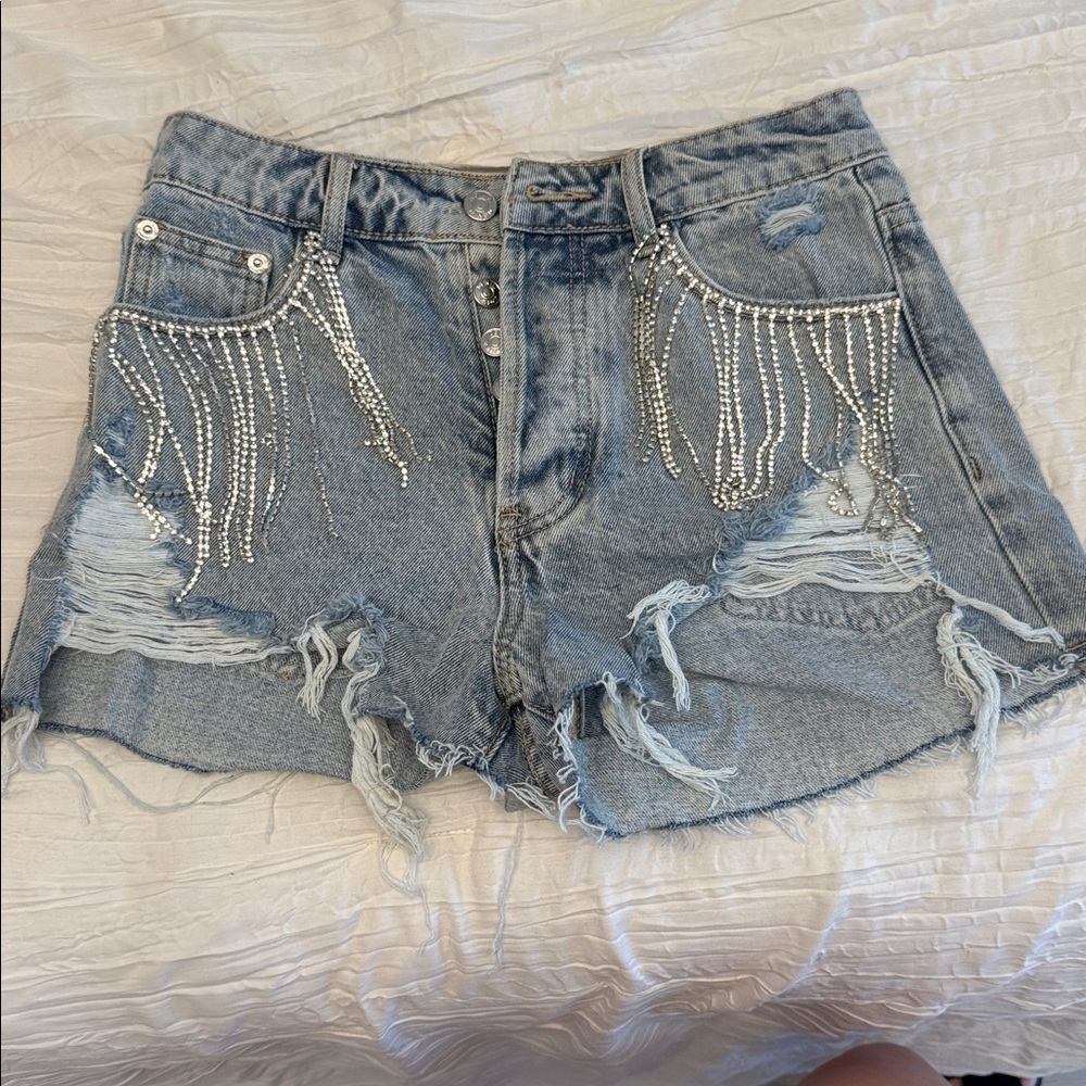 Adika Light Blue Denim Shorts